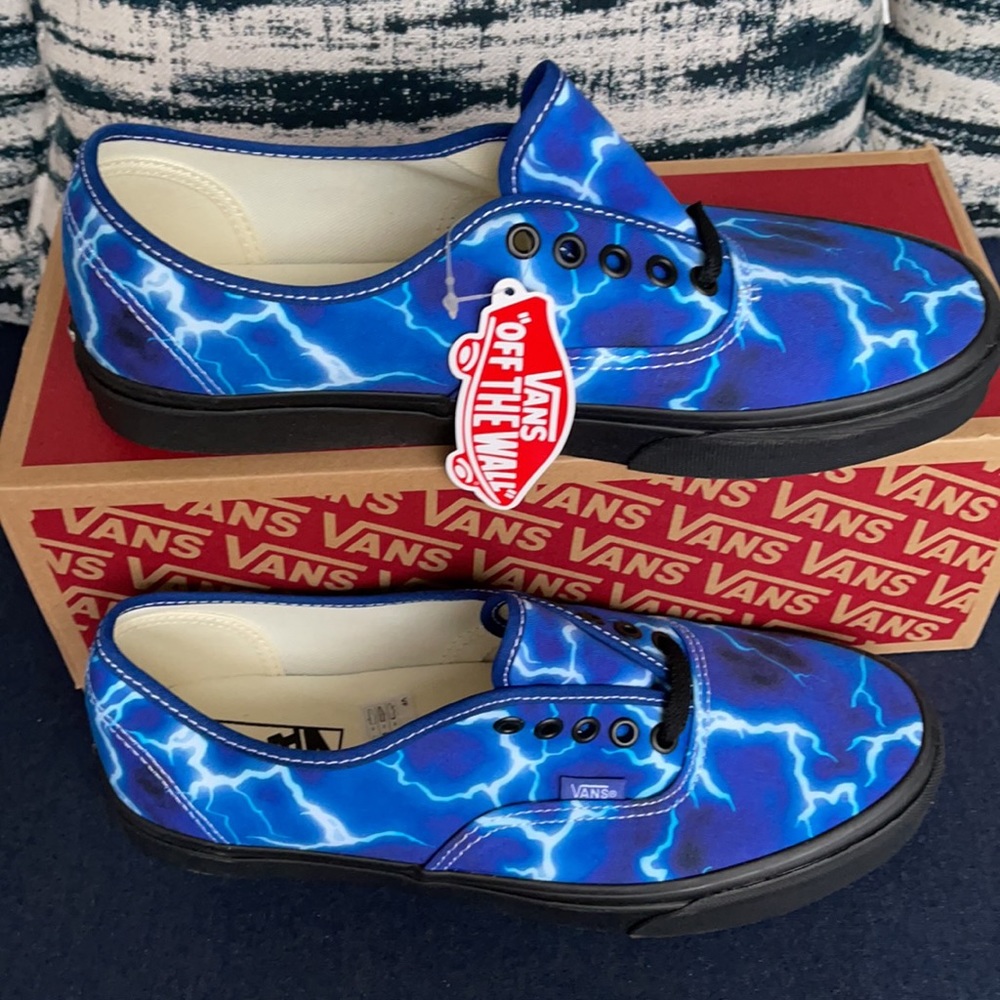 Vans Authentic Lightning Black/Blue MENS - Picture 2 of 16